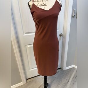 Mind Code One Shoulder Brown Dress